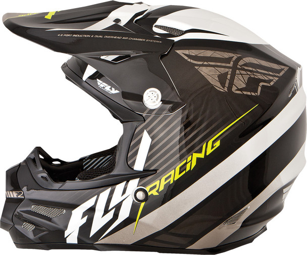 Fly Racing F2 Carbon Fastback Helmet Black/White S 73-4111S