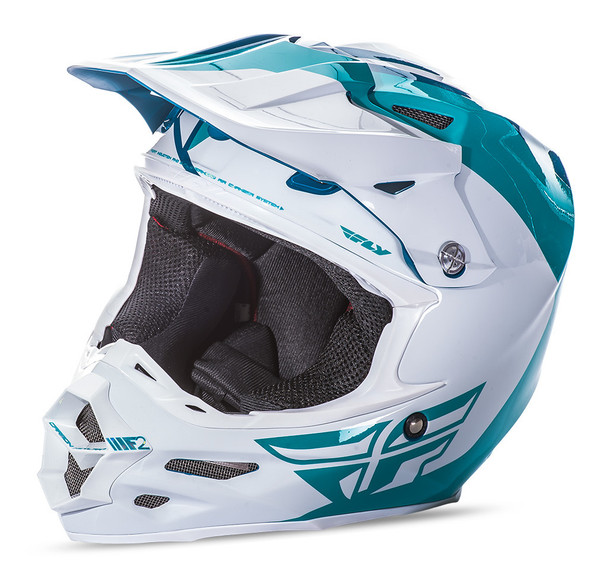 Fly Racing F2 Carbon Pure Helmet Teal/White L 73-4138L