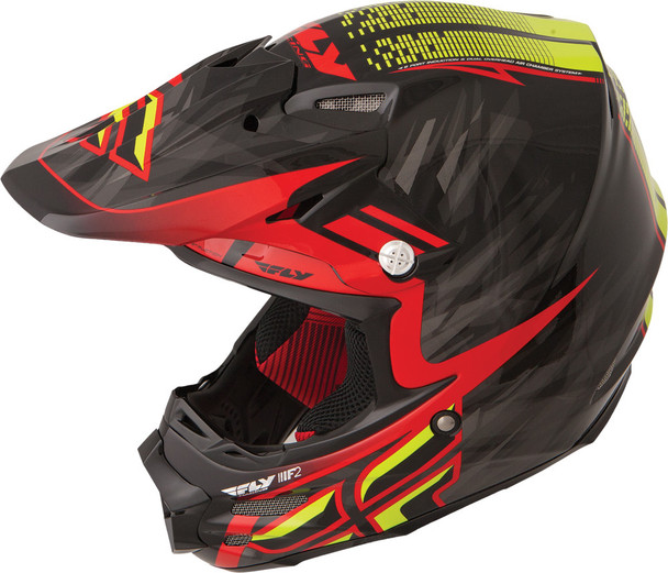 Fly Racing F2 Carbon Shorty Replica Helmet Black/Red/Lime S 73-4084S