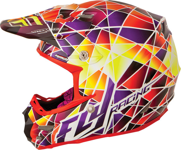 Fly Racing Formula Facet Helmet Yellow/Purple/Red L 73-4102L