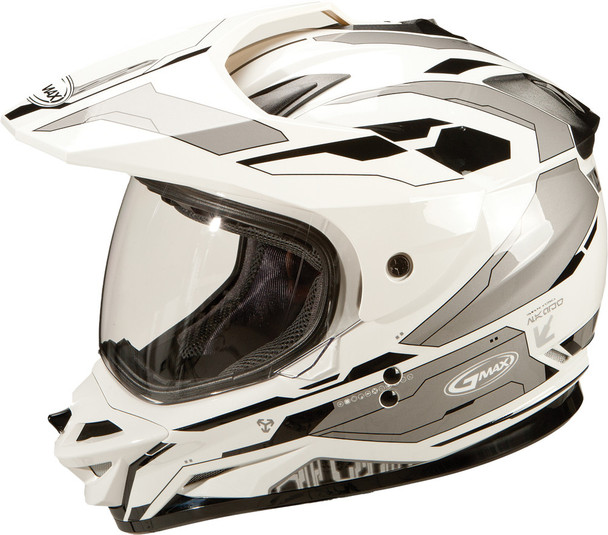 Gmax Gm-11D Dual Sport Helmet White/Silver X G5111017 Tc-15