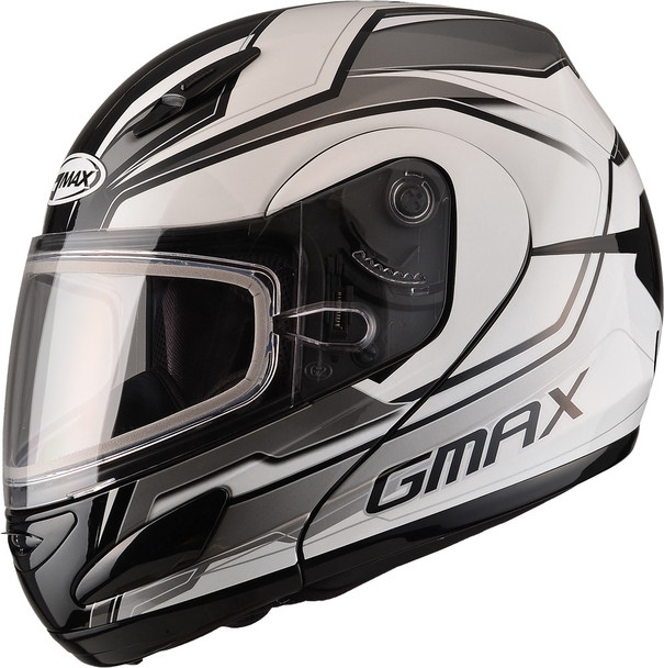 Gmax Gm-44S Modular Helmet Glacier Black/Silver 3X G6444249 Tc-15