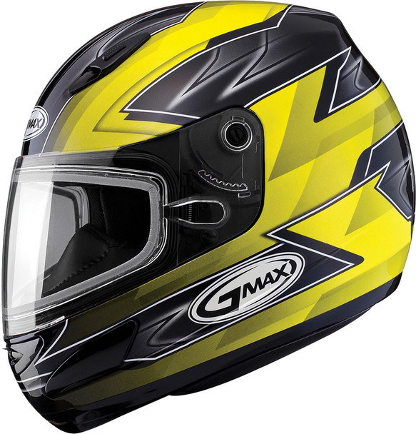 Gmax Gm-48S Helmet Razor Yellow/Black/Silver 2X G6481338 Tc-4