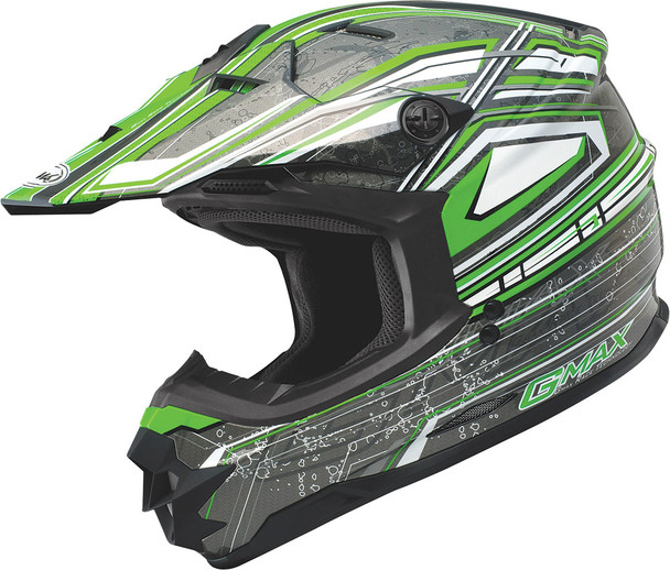 Gmax Gm-76X Bio Helmet Green/White/Black L G3768226 Tc-3