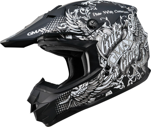 Gmax Gm76X Conviction Helmet Flat Black/Silver S G3765454 Tc-17