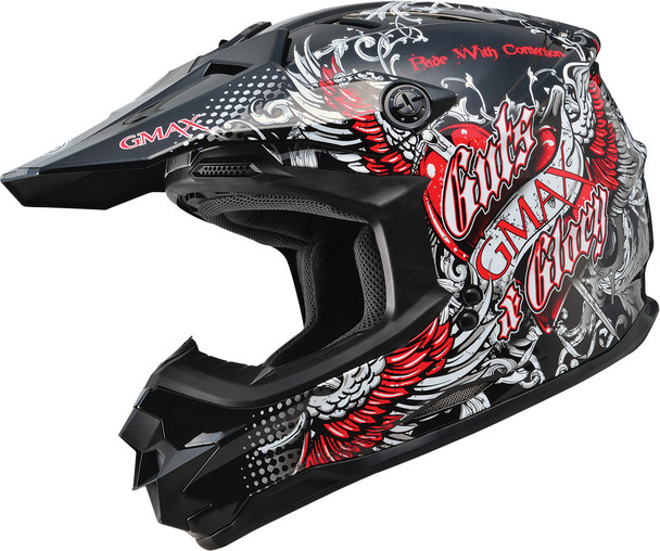 Gmax Gm76X Conviction Helmet Gloss Black/Red 2X G3765208 Tc-1