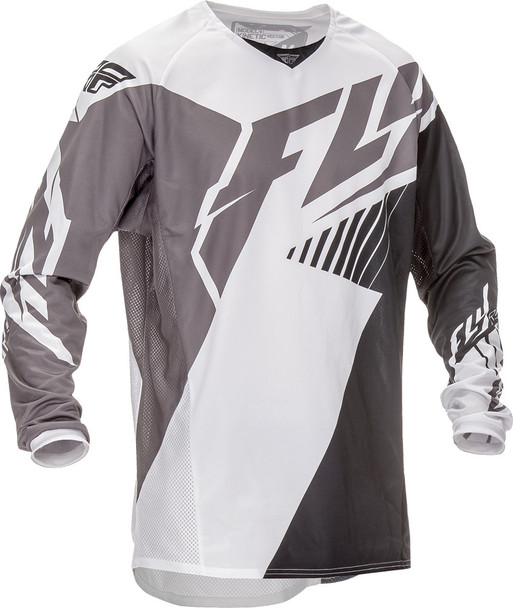 Fly Racing Kinetic Vector Jersey Black/White/Grey L 369-520L