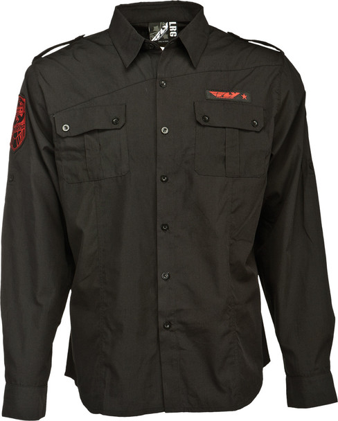 Fly Racing L/S Button Shirt Black M 352-6030M