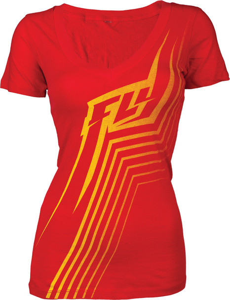 Fly Racing Rs V-Neck Tee Red/Yellow 2X 356-02022X