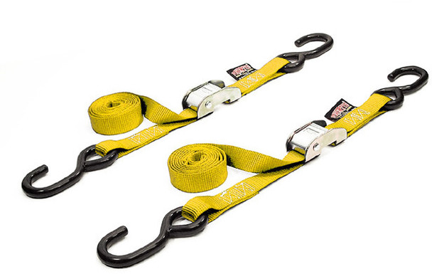 Powertye Tie-Down Cam S-Hook 1"X5.5' Yellow Pair 22268Logo