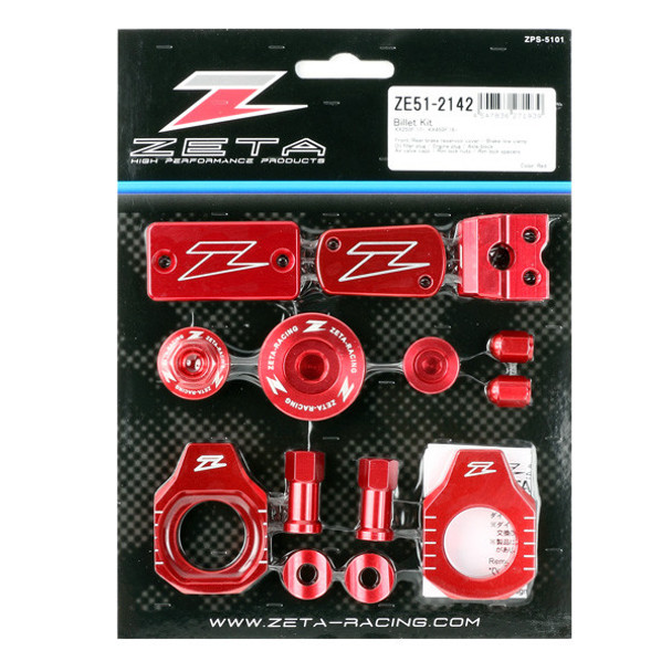 Zeta Billet Kit Kawasaki Red Ze51-2142