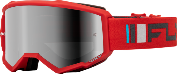 Fly Racing Youth Zone Goggle Red/Charcoal W/ Silver Mirror/Smoke Lens 37-51522Y