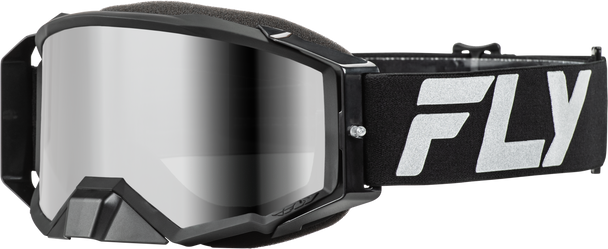 Fly Racing Zone Elite Goggle Black/Silver W/ Silver Mirror/Smoke Lens 37-51905