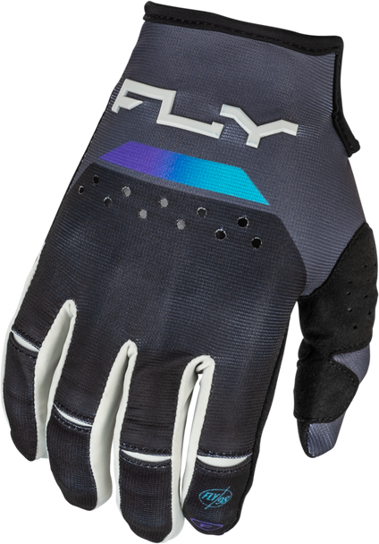 Fly Racing Youth Kinetic Reload Gloves Charcoal/Black/Blue Iridium Yl 377-510Yl