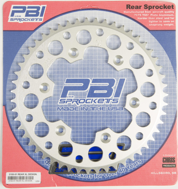 Pbi Rear Sprocket Aluminum 51T-520 Beta/Hon 3155-51-3
