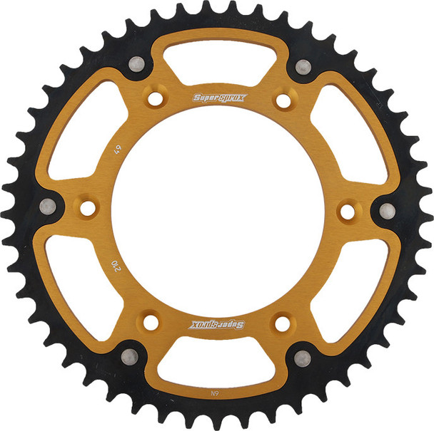 Supersprox Rear Stealth Sprocket Alu/Stl 49T-520 Gld Hon Rst-210-49-Gld