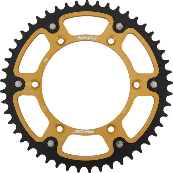 Supersprox Rear Stealth Sprocket Alu/Stl 49T-520 Gld Yam Rst-245-49-Gld