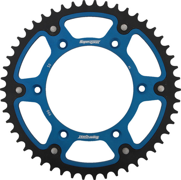 Supersprox Rear Stealth Sprocket Alu/Stl 50T-520 Blu Hus/Husq/Ktm Rst-990-50-Blu