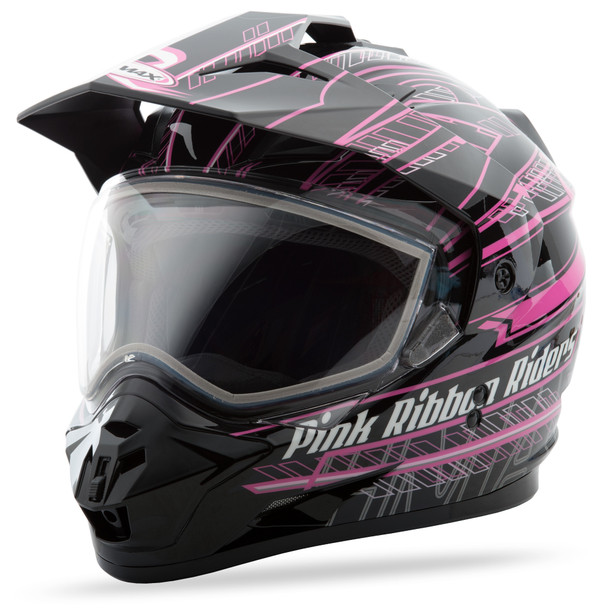 Gmax Gm-11S Dual-Sport Pnk Ribbon Riders Snow Helmet Blk/Pink Lg G2118406 Tc-14