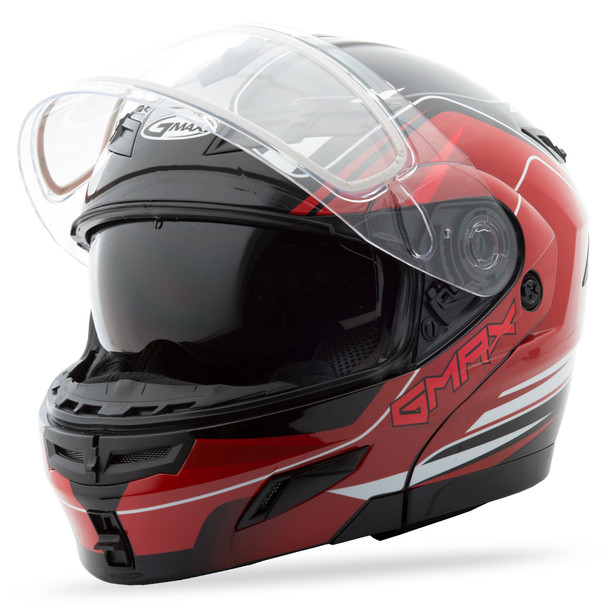 Gmax Gm-54S Modular Helmet Terrain Black/Red X G2546207 Tc-1