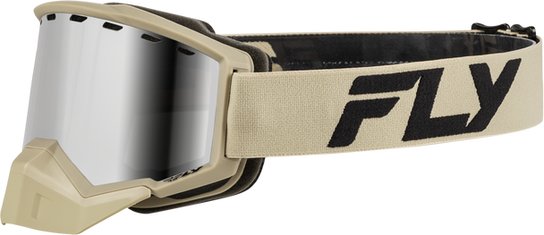 Fly Racing Focus Snow Goggle Khaki/Black W/ Silver Mirror/Smoke Lens