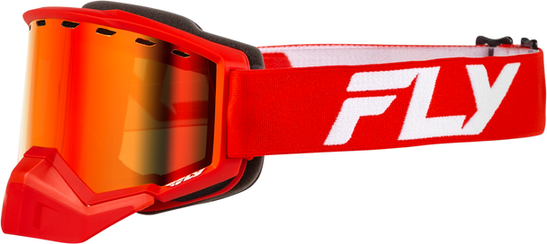 Fly Racing Focus Snow Goggle Red/White W/ Red Mirror/Amber Lens