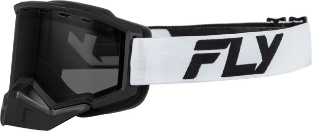 Fly Racing Focus Snow Goggle White/Black W/ Smoke Lens