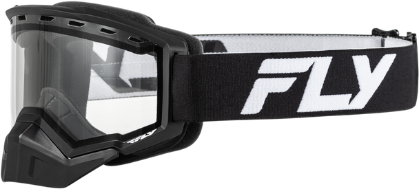 Fly Racing Yth Focus Snow Goggle Blk/Wht W/ Clear Lens Flb-24Fy2