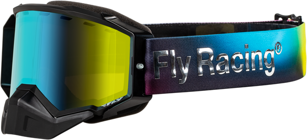 Fly Racing Zone Elite Snow Goggle Legacy W/ Amber Mirror/Plrzd Smk Lens Flb-24Zp4