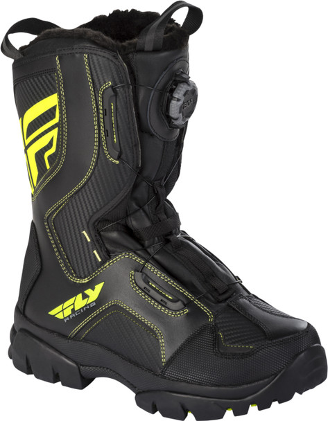 Fly Racing Marker Boa Boots Black/Hi-Vis Sz 12 361-96412