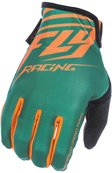 Fly Racing Media Gloves Green/Orange Sz 8 350-07508