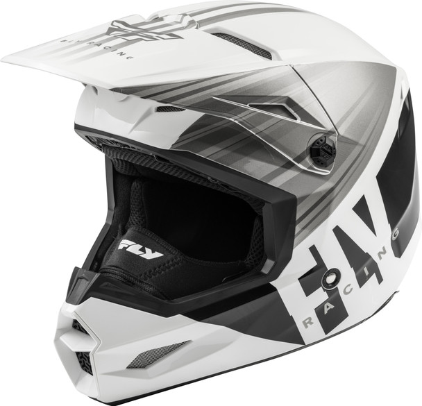 Fly Racing Kinetic Cold Weather Helmet White/Grey/Black Md 73-4946M