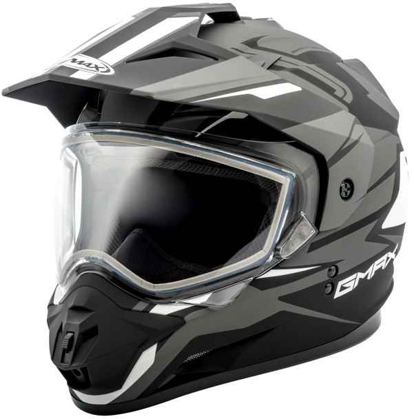 Gmax Gm-11S Dual-Sport Vertical Snow Helmet Matte Blk/Sil Xs G2111453 F.Tc-17