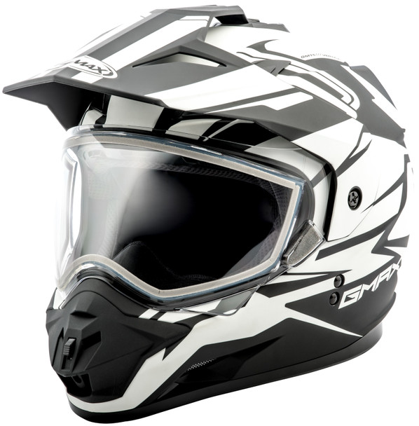 Gmax Gm-11S Dual-Sport Vertical Snow Helmet Matte Blk/White Lg G2111436 F.Tc-15