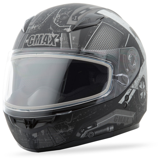 Gmax Gm-49Y Snow Helmet Trooper Matte Black/Silver Ys G2495450 F.Tc-1