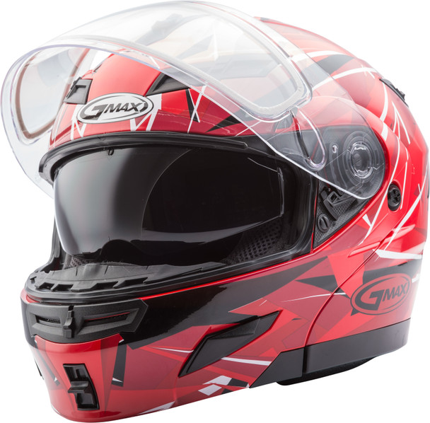 Gmax Gm-54S Modular Scribe Snow Helmet Red/Maroon Md G2549035