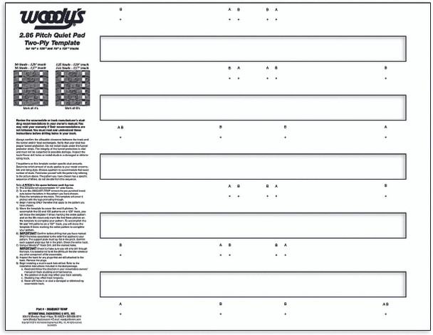 Woodys Studding Template 2-Ply Quiet Pad 286Quiet-Temp