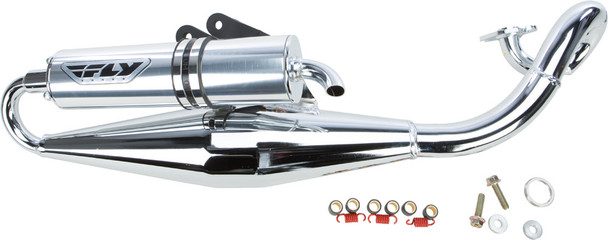 Fly Racing Scooter Exhaust System Chrome 0923003C