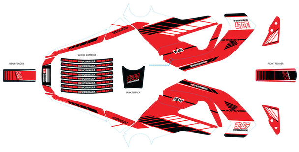 Yoshimura Grom Graphics Kit Red 800Rd121200