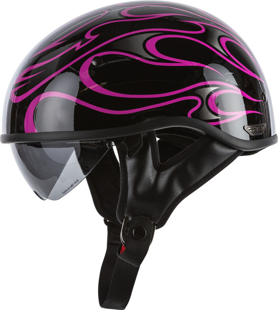 Fly Racing .357 Flame Half Helmet Gloss Pink Md 73-8215-3