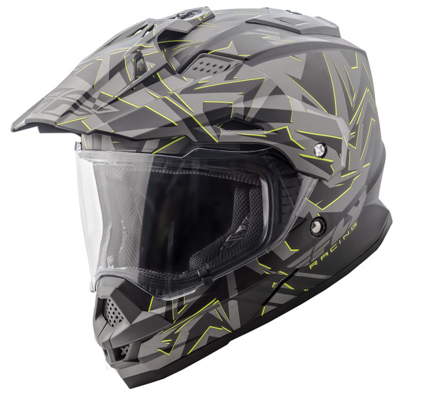 Fly Racing Trekker Nova Helmet Matte Grey/Hi-Vis Sm 73-7015S