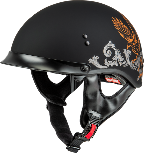 Gmax Hh-65 Corvus Helmet W/Peak Matte Black/Silver/Orange 3X H96510949