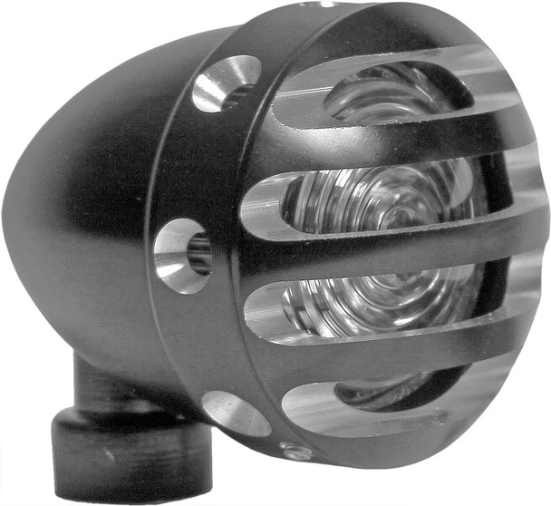 West-Eagle Drilled Mini Finned Taillight Black 5919-Ab