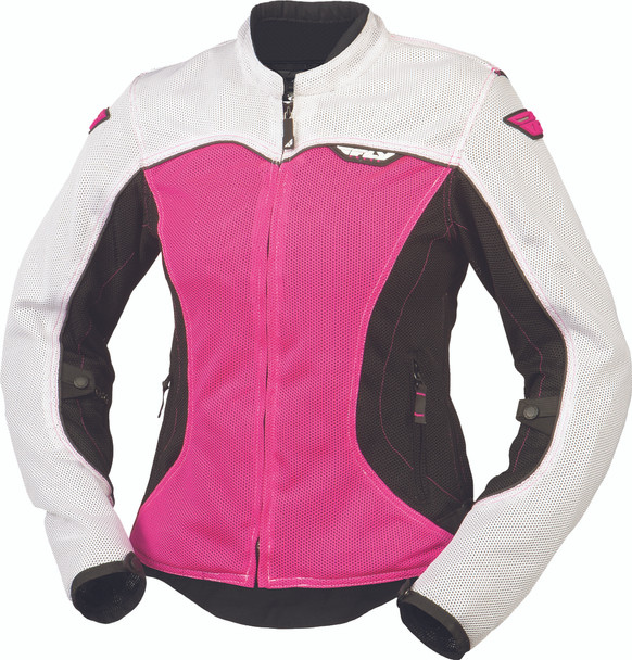 Fly Racing Women'S Flux Air Mesh Jacket White/Pink Lg #5948 477-8038~4