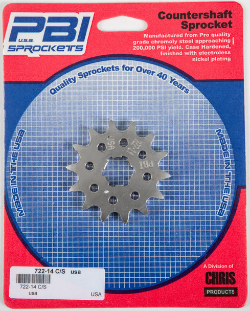 Pbi Front Cs Sprocket Steel 14T-420 Kaw/Yam 722-14