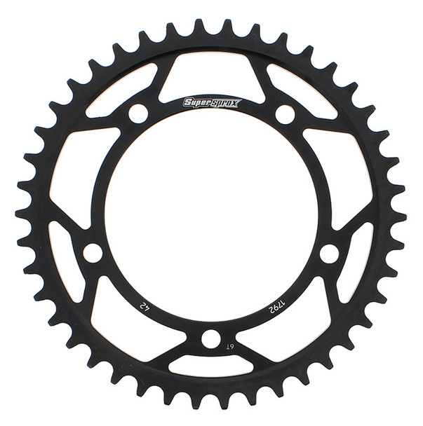 Supersprox Rear Sprocket Steel 42T-525 Blk Suz/Tri Rfe-1792-42-Blk