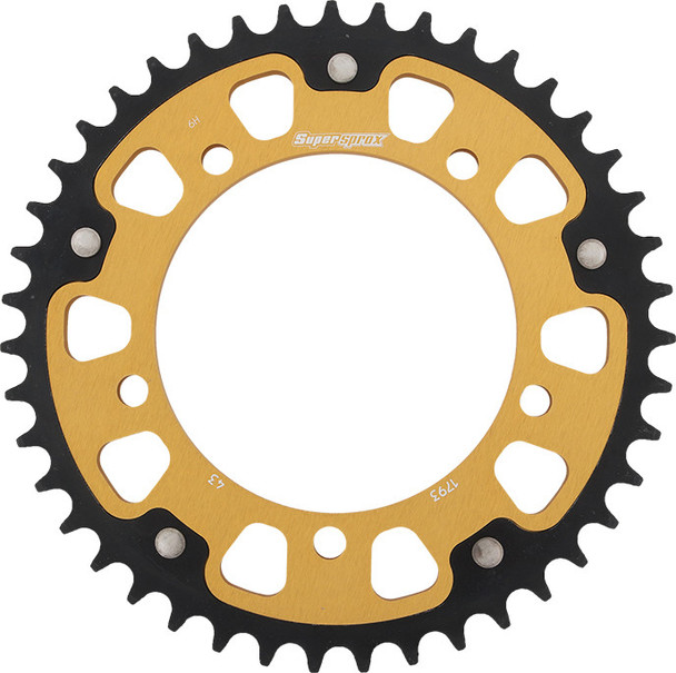 Supersprox Rear Stealth Sprocket Alu/Stl 43T-520 Gld Hay/Suz/Tri Rst-1793-43-Gld