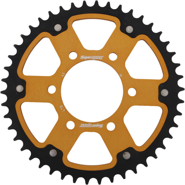 Supersprox Rear Stealth Sprocket Alu/Stl 46T-520 Gld Kaw Rst-478-46-Gld