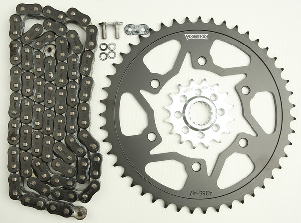 Vortex Sprocket/Chain Kit Stl/Stl 16/47T Sil Rx3 520-118L Blk Ck6362