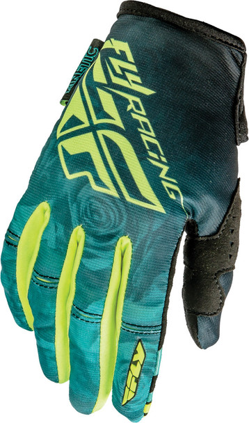 Fly Racing Kinetic Ladies Gloves Teal/Hi-Vis Lg 369-61808